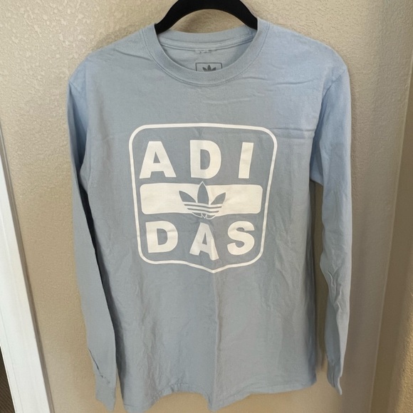 Adidas Light Blue Long Sleeve Tee - Picture 1 of 5